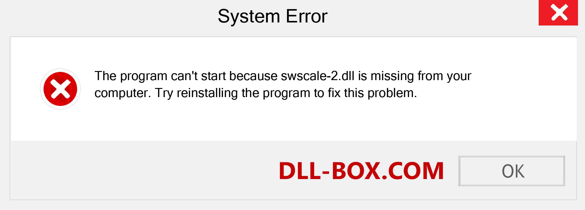  swscale-2.dll file is missing?. Download for Windows 7, 8, 10 - Fix  swscale-2 dll Missing Error on Windows, photos, images
